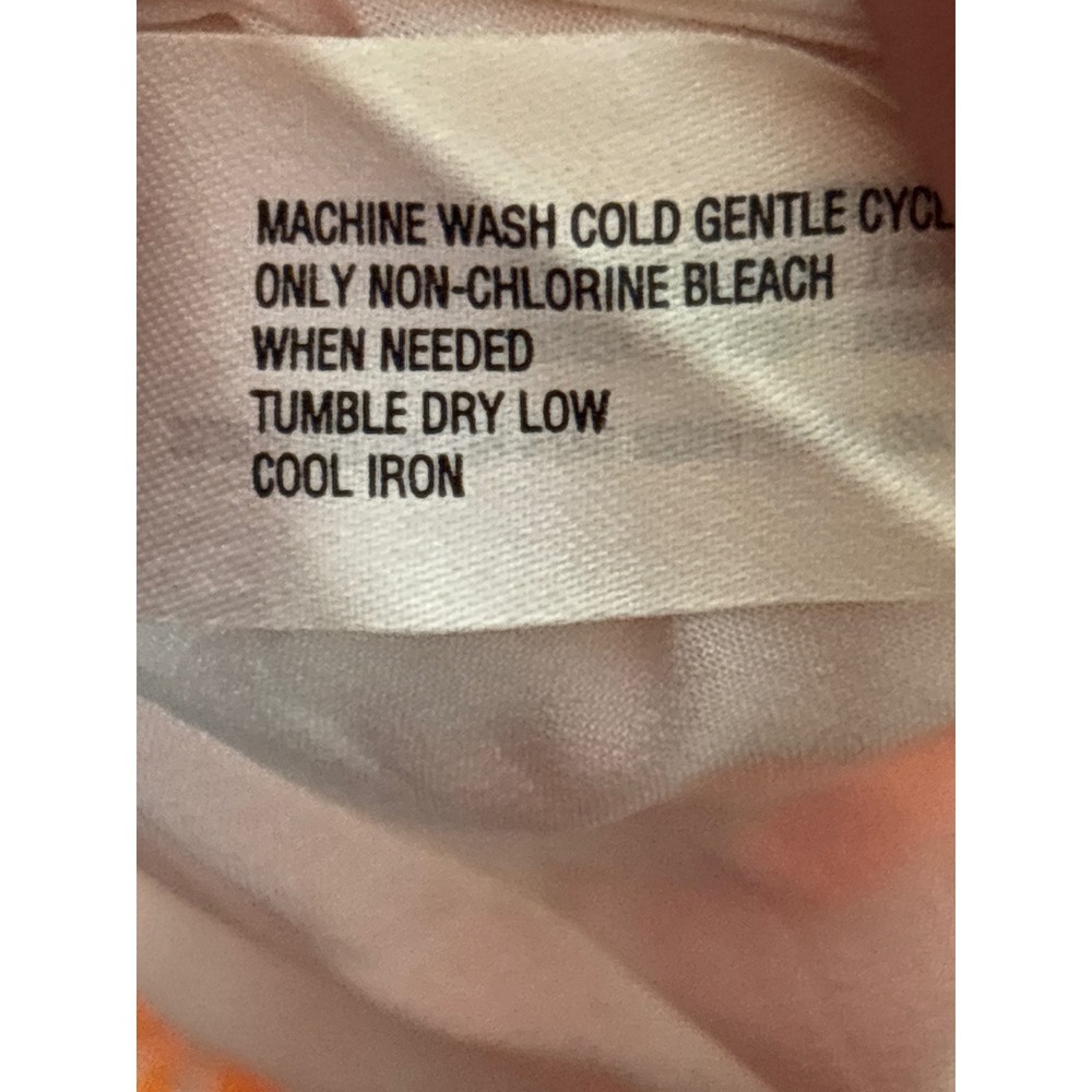 Gap Women's Orange White Tropical Leaf Print Sleeveless Drawstring Mini Dress S - Picture 4 of 6